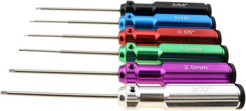 HUWAIMI 6 Color Hex Wrencher Hex screwdriver for RC CAR,HELICOPTER,Remote Control Car/airplane,0.05IN-1/16IN-3/32IN-5/64IN-1.5MM-2.5MM-3.0MM(New U...