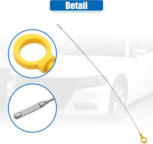 uxcell 1 Pcs Engine Oil Dipstick Engine Oil Fluid Level Dipstick for Jeep Wrangler 3.6L V6 A/T 4X4 Rubicon 2012-2018 No.68103862AA...