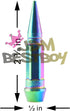 4PCs Neo Chrome Long Spike Tire Valve Stem Caps Metal Thread Wheel Tires TVC28...