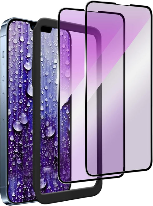 ZUSLAB Anti Blue Light Tempered Glass Screen Protector Compatible with Apple iPhone 13 Mini 5.4 Inch 2021 ?2 Pack??with Installation Frame?, Anti ...