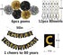 80th Birthday Party Decorations Kit - Gold Glittery Cheers to 80 Years Banner,Poms,12Pcs Sparkling 80 Hanging Swirl for 80th Anniversary Decoratio...