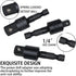 4-Piece Power Drill Sockets Adapter Sets,360°Rotatable 1/4" 3/8" 1/2" Impact Grade Driver Sockets Adapter Extension Set Drill Bit+105 Degree Right...