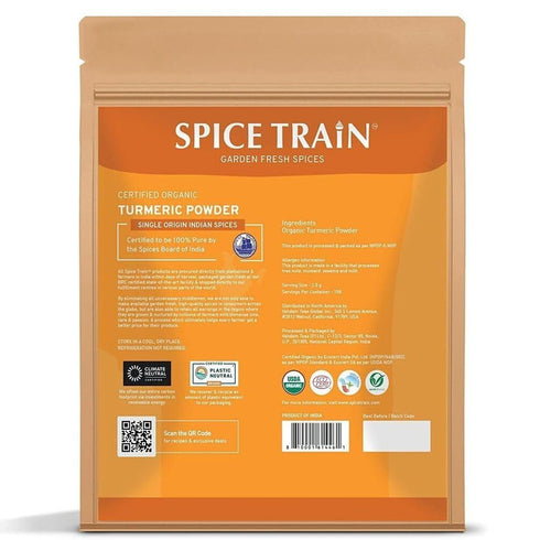SPICE TRAIN, Organic Turmeric Powder with Curcumin (397g/14oz) Lab Tested for Heavy Metal | USDA Organic, Gluten Free & Vegan | Made from Turmeric...