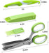Joyoldelf Gourmet Herb Scissors with Potato Peeler - Master Culinary Multipurpose Cutting Shears with Stainless Steel 5 Blades, Safety Cover and C...