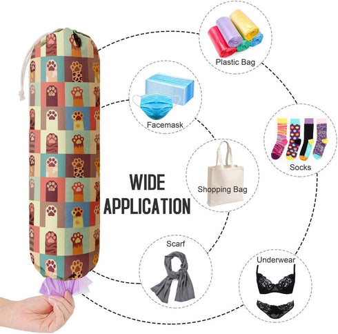 Cat Pattern Grocery Bags Holder Organizer For Shopping Bags?Wall Mount Plastic Bags Storage Container Dispensers, Pet Lovers Home Kitchen Gifts Fo...