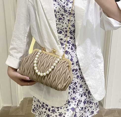 Solyinne Womens Clutch Purse Pearl Evening Bag Envelope Evening Bridal Wedding Party Club Purses Crossbody Handbags...