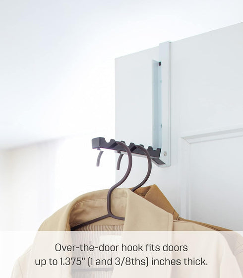 Yamazaki Alloy Steel Home 7162 Over The Door Hooks - Folding Hanging Coat Rack, Black...