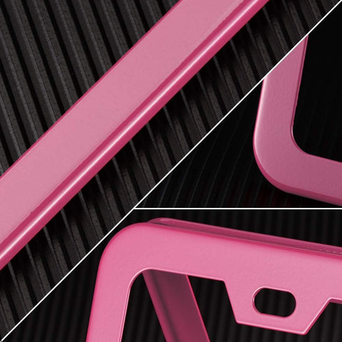 Pink License Plate Frame, Metal Thin Stainless Steel with 2 Holes Screw Cap, 2 Pack (Pink (Women's Favorite))...