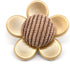 20 pcs Flower Brown Fabric Core Sewing Shank Coat Buttons -30mm -1 3/16"...