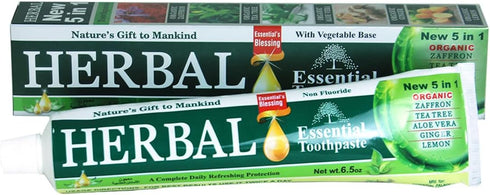 Essential Palace Herbal Toothpaste, 5 in 1, Non Fluoride, Vegetable Base 2 Pack...