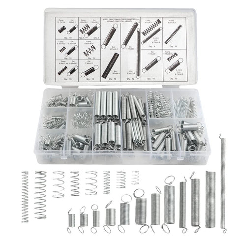 200Pcs 20 Kinds Zinc Plated Steel Coil Spring Wire Metal Extension and Compression Spring Repair Tool Assortment Kit...