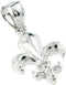 Claddagh Gold 925 Sterling Silver Fleur-de-Lis Charm Pendant...