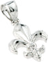 Claddagh Gold 925 Sterling Silver Fleur-de-Lis Charm Pendant...