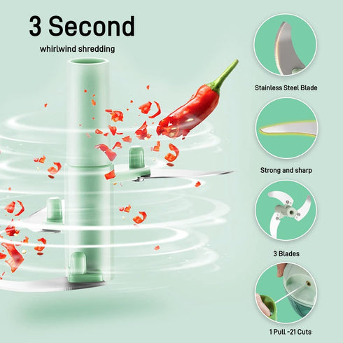 Vegetable Chopper Manual Food Processor, Veggie Chopper Cutter for Salad Garlic Nut Onion...