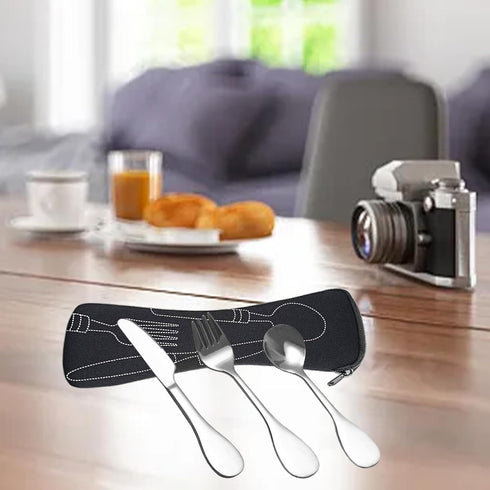 8 PCS Bariatric Plates for Portion Control Eating Portion Management Control Flatware Weight Loss Silverware Serving Spoons Forks Knives with Fabr...