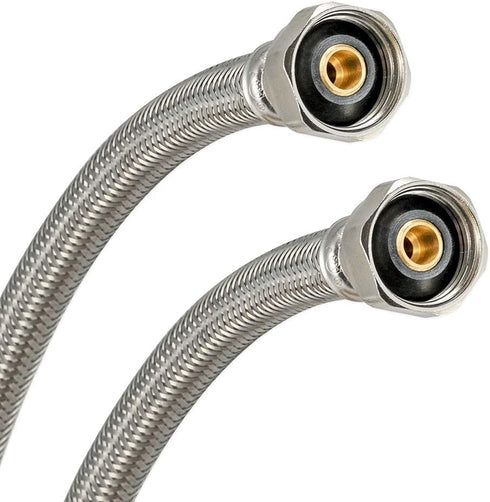 Eastman 16 Inch x 1/2 Inch FIP Flexible Faucet Connector, Braided Stainless Steel Supply Hose Line, 48016...