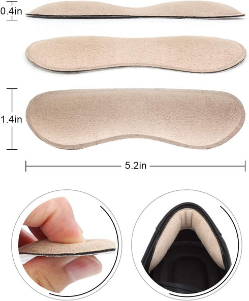 Dr. Foot's Heel Grips Liner Insert for Shoes Too Big, Shoe Inserts Liners for Loose Shoes, Preventing Heel Slipping, Rubbing, Non-Slip (Beige)...