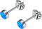 Earrings for Women, Titanium Opal Earrings Stud, Non-Nickel Girls Earrings, Hypoallergenic Earrings 3mm 4mm 5mm 7mm Round Birthstone Earring Studs...