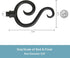 Kenney KN65275 Large Plastic Scroll End Standard Decorative Window Curtain Rod, 86-120" Adjustable Length, Black Finish, 5/8" Diameter Steel Tube...