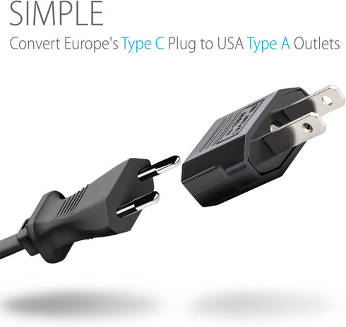 10 Pack European to US Plug Adapter, Fosmon EU Europe to US USA, Canada Travel Plug Adapter, Euro European to American Power Converter, Small EU C...