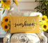 RABUSOFA Outdoor Waterproof Pillows Decorative Throw Pillows,12x20 Inch Patio Hello Sunshine Summer Pillow Covers,Yellow Waterproof Pillow Cases f...