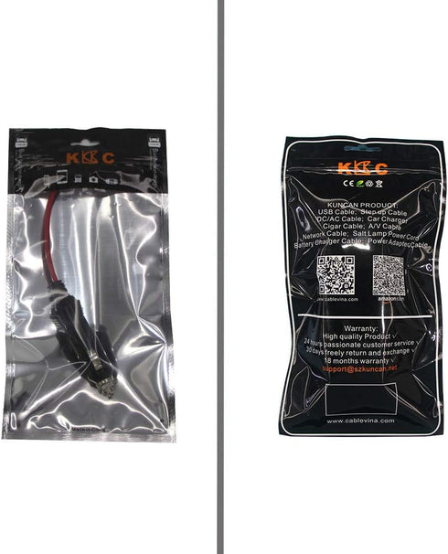 KUNCAN Replacement Cigarette Lighter Plug - 12 Volt Male Cigar Plug with Leads Car Adapter Dc Battery Charger Connectors 12V Power Supply for Auto...