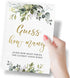 Printed Party Candy Guessing Game, Guess How Many, Greenery, 50 Cards and Sign...