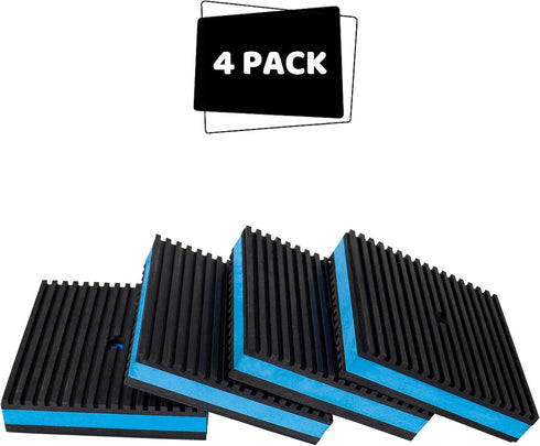 BJADE'S 4 Pack Anti-Vibration Isolation Rubber Pads with 3/8'' Pre-drill hole,2 x 2 x 7/8 inch Mechanical Vibration Damping Pads for HVAC,Air Comp...
