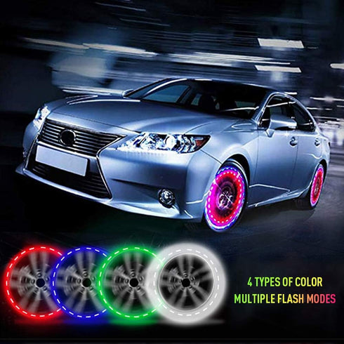 KaiDengZhe Solar Car Tire Wheel Lights LED Car Wheel Tire Air Valve Cap Light with Motion Sensors Flashing Colorful LED Gas Nozzle Cap Tire Light ...