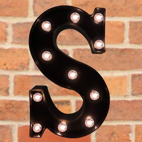 LED Illuminated Letter Marquee Signs - Alphabet Letters Lights for Wedding Birthday Party Christmas Night Light Lamp Home Bar Decoration (S - Blac...