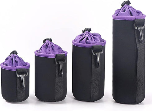 Lens Pouch,Waterproof Protective Lens Bag For SLR Camera Lens,With Adjustable Drawstring And Rotating Clamp,Camera Lens Bag For Nikon, Pentax, Son...