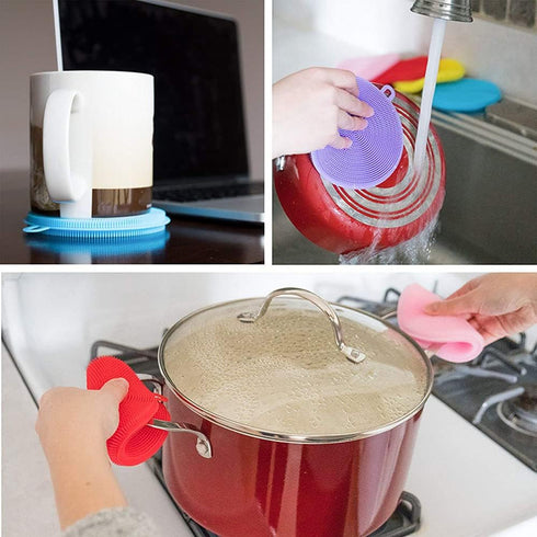Silicone Dish Scrubber, Kitchen Sponges, Silicone Sponge,Dish Brush, Silicone Sponge Dish Sponges, Kitchen Sponge Double Sided Cleaning Sponges Ga...