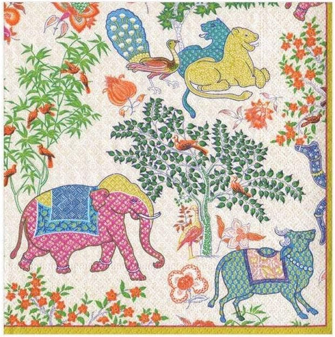 Caspari Le Jardin De Mysore Paper Cocktail Napkins - Two Packs of 20...