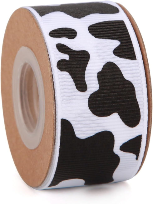 4 Rolls Total 20 Yards Cow Ribbon Cow Print Grosgrain Ribbon Animal Print Ribbons for DIY Crafts Gift Wrapping Wedding Party Christmas Decoration ...