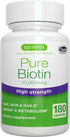 Pure Biotin 10,000mcg, Extra Strength Biotin, 180 Small Easy to Swallow Capsules, Vitamin B7, Clean Label, Lab Verified, & Vegan & Hypoallergenic,...