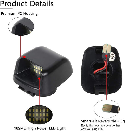 Gempro License Plate Light, 2Pcs LED License Plate Tag Lamp Assembly Replacement Compatbile for Nissan Frontier Titan Xterra Armada Suzuki Equator...