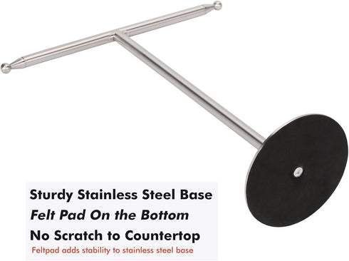 Hand Towel Holder Stand for Bathroom Vanity Countertop Stainless Steel T-Shape Free Standing Towel Rack Stand Towel Bar for Bathroom Kitchen (Brus...