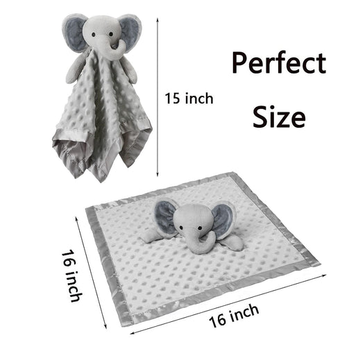 Pro Goleem Elephant Loveys for Babies Soft Security Blanket Infant Snuggle Toy Stuffed Animal Blanket Baby Registry Search Baby Boy Gifts for Infa...