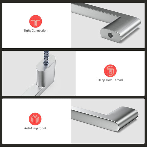 homdiy 5 Pack Brushed Nickel Cabinet Pulls 5 inch Hole Center Nickel Kitchen Cabinet Pulls Drawer Handles for Dresser Cupboard Living Room...