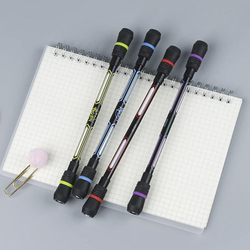 XIANNV 4 Pcs Spinning Cool Pens Stationery Set for Girls Boys Kids Teens Student Gift, Black Ink, ?0.5 mm?...