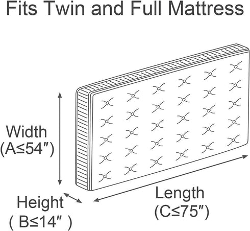 ComfortHome 2 Pack Mattress Bag for Moving and Storage, Medium Weight, Fits Twin/Full Size Mattress...