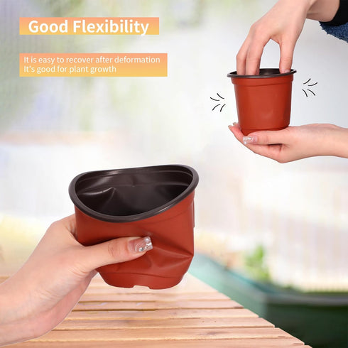 100 pcs 4-inch plastic plant nursery pots, reusable plant and flower nursery pots and starter pots (4-inch)...