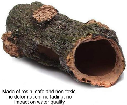 Zerodis Log Hollow Tree Trunk Ornament, Artificial Wood Fish House Aquarium Decoration Fish Accessories for Betta Turtles Small Lizards Reptiles...