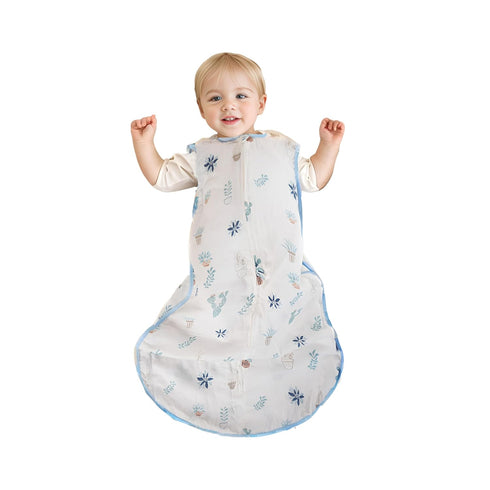 Toddler Sleeping Sack Muslin Cotton 1-2T Lightweight 0.5 Tog Summer Baby Wearable Blanket Thin Infant Sleeping Bag Breathable Soft 12-24M Sleevele...