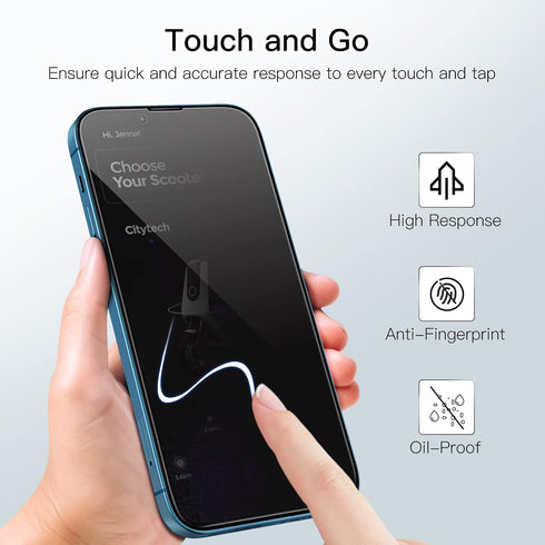 JETech Privacy Full Coverage Screen Protector for iPhone 13/13 Pro 6.1-Inch, Anti-Spy Tempered Glass Film, Edge to Edge Protection Case-Friendly, ...