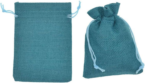 Burlap Bags with Drawstring, 2.7x3.5 Inch Jute Sacks Jewelry Candy Pouch Christmas Wedding Party Favor Gift Bags 20pcs (Peacock Blue)...