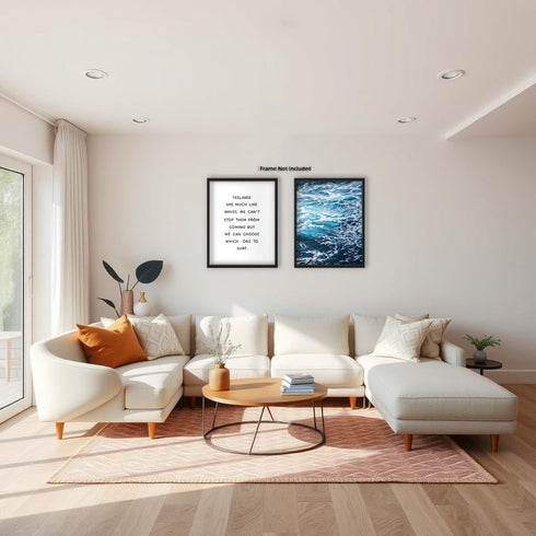 Posterizer 2 pcs-uplifting quotes- ocean wall art-Inspirational Women's Art-Coastal & Nautical Art-Gift for Nature, Surfers and Beach Lovers - Chi...