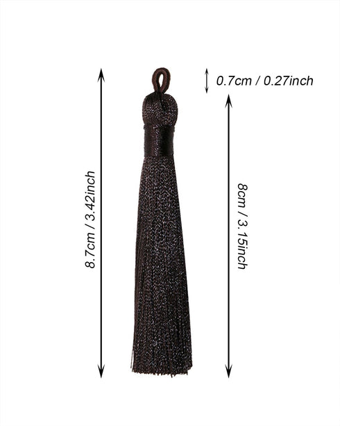 Tupalizy 10PCS Handmade Soft Silky Tassels with Hanging Loop for Bookmarks Keychains Earring Bracelets Jewelry Making Souvenir Graduation Clothing...