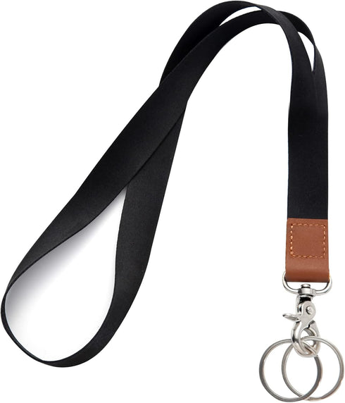 Lanyards for Keys, Black Keychain Long Lanyard for Women Men, Cute Neck Lanyard for ID Badges Wallet...