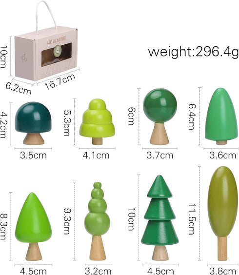 Youuys Wooden Craft Forest Trees Toys, 8 Pcs Finished Scene Mini Tree Kit Craft Set - Cake Topper - for Early Educational Preschool Classroom Proj...